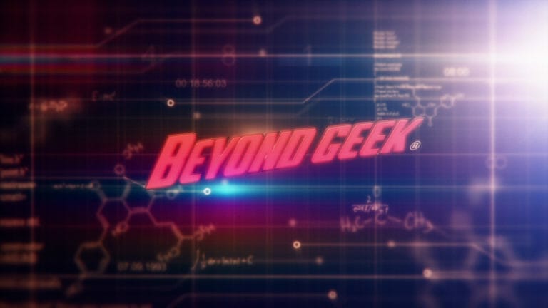 Text: Beyond Geek Stylistic formulas and circuits in the background