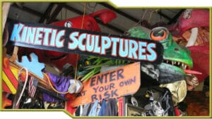 Kinetic sculptures racing in San Diego, California.