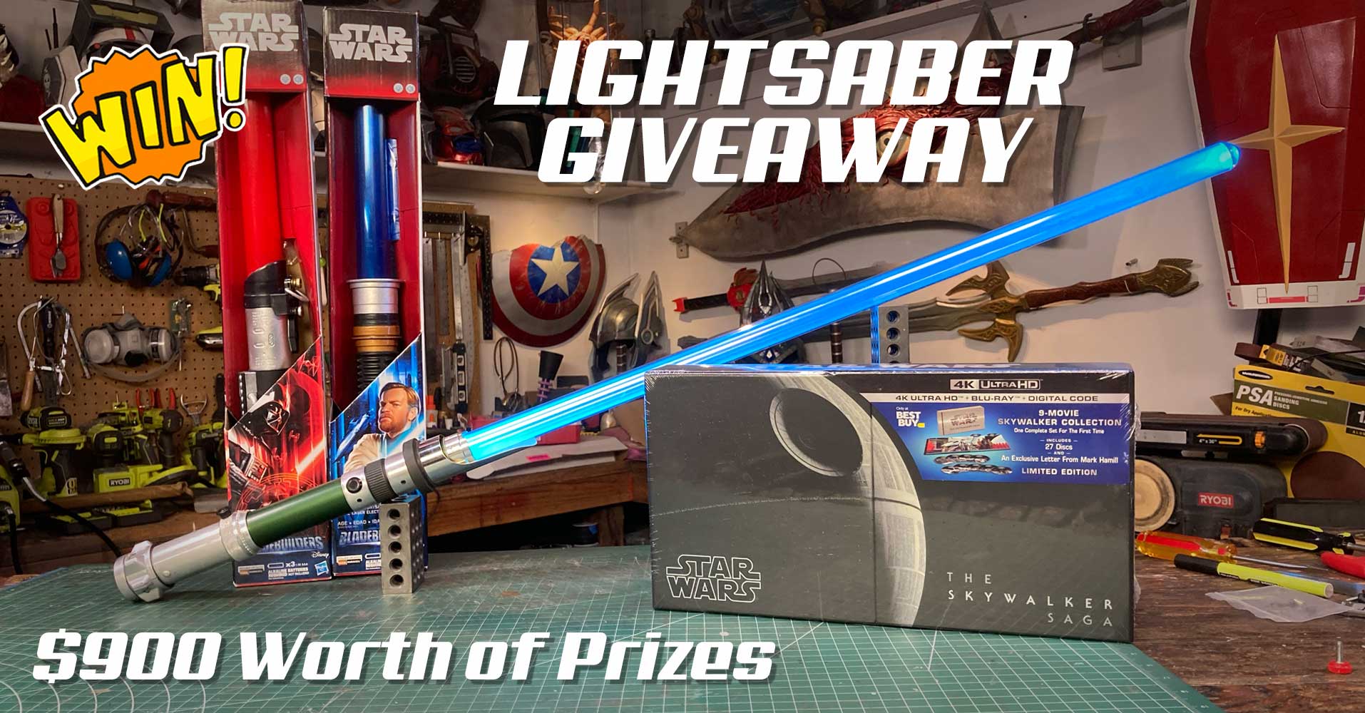 Star wars lightsaber giveaway.