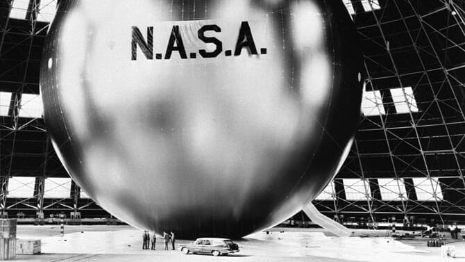 Echo satellite image with NASA written on it