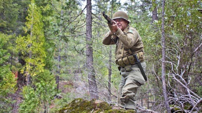 Bruce in a WWII reenactment